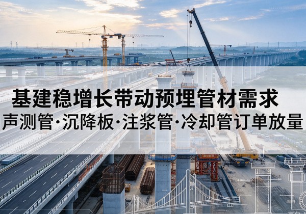 龙沙基建稳增长带动预埋监测管材需求，声测管、沉降板、注浆管订单持续放量