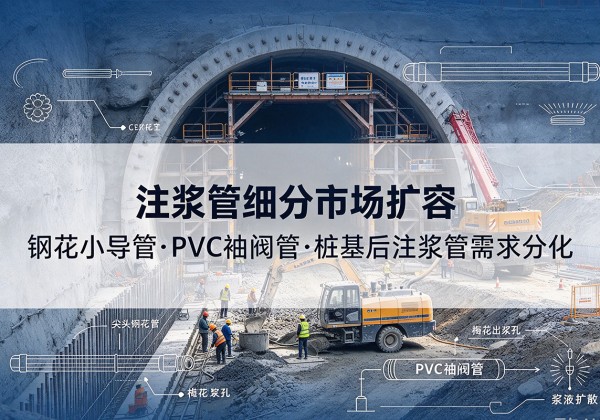 龙沙注浆管细分市场扩容，隧道钢花小导管、PVC 袖阀管、桩基后注浆管需求分化